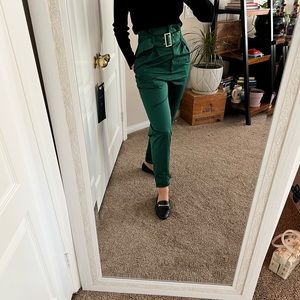 Super high waist paper bag pants